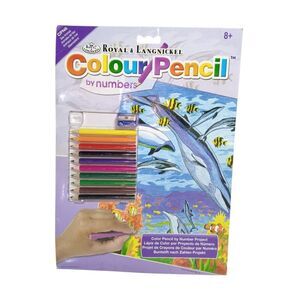 Ocean Color Pencil by Numbers Set Royal Langnickel Whales Dolphins Fish 2011